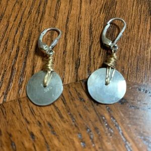 Morgan Dane silver disc earrings 1 1/4” long